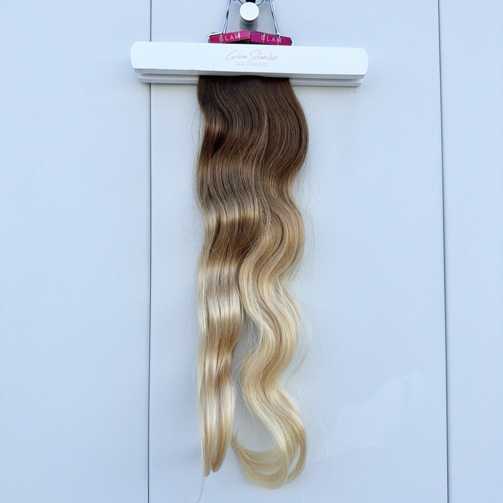 2x Glam Seamless 20" Golden Balayage Body Wave Tape in Hair Extensions NEW REMY